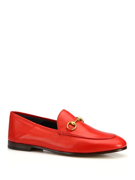 gucci brixton red loafers